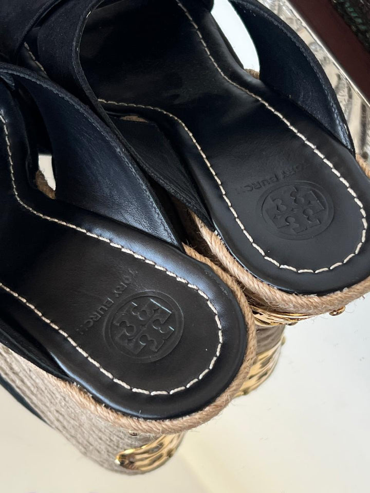 Tory Burch Black Wedges Size 9