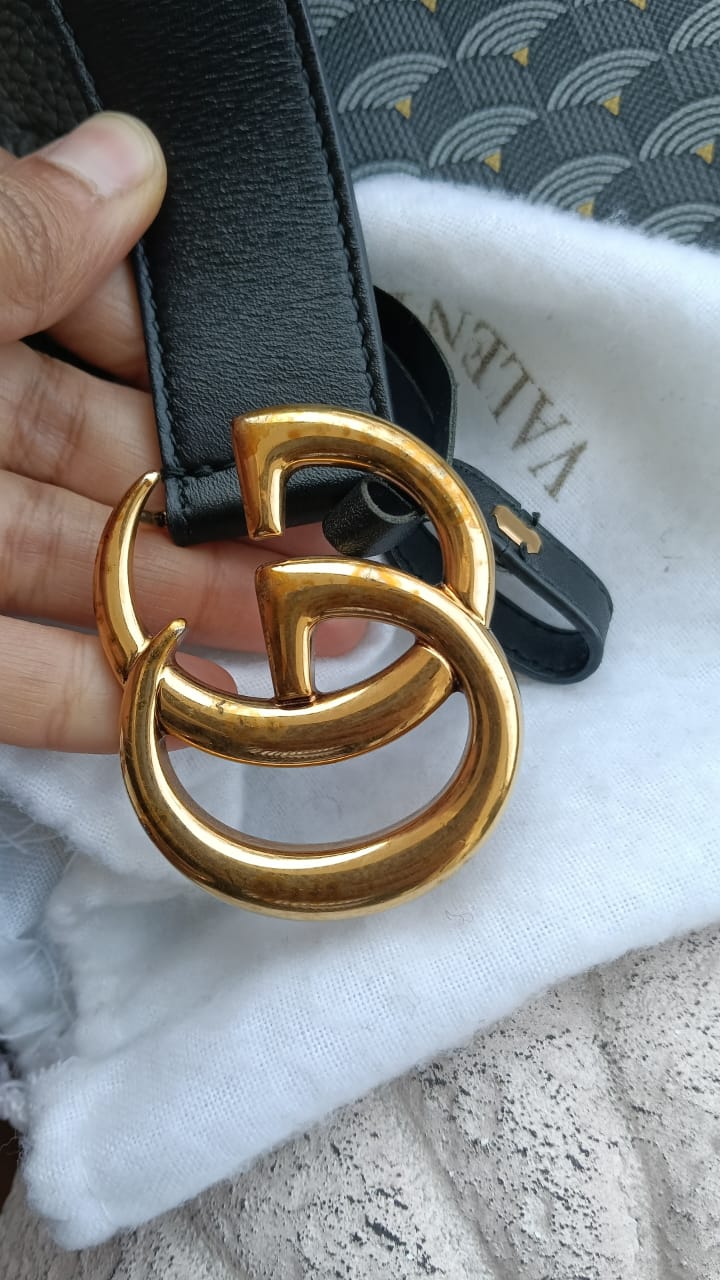 Gucci GG Logo Buckle Belt Size 36