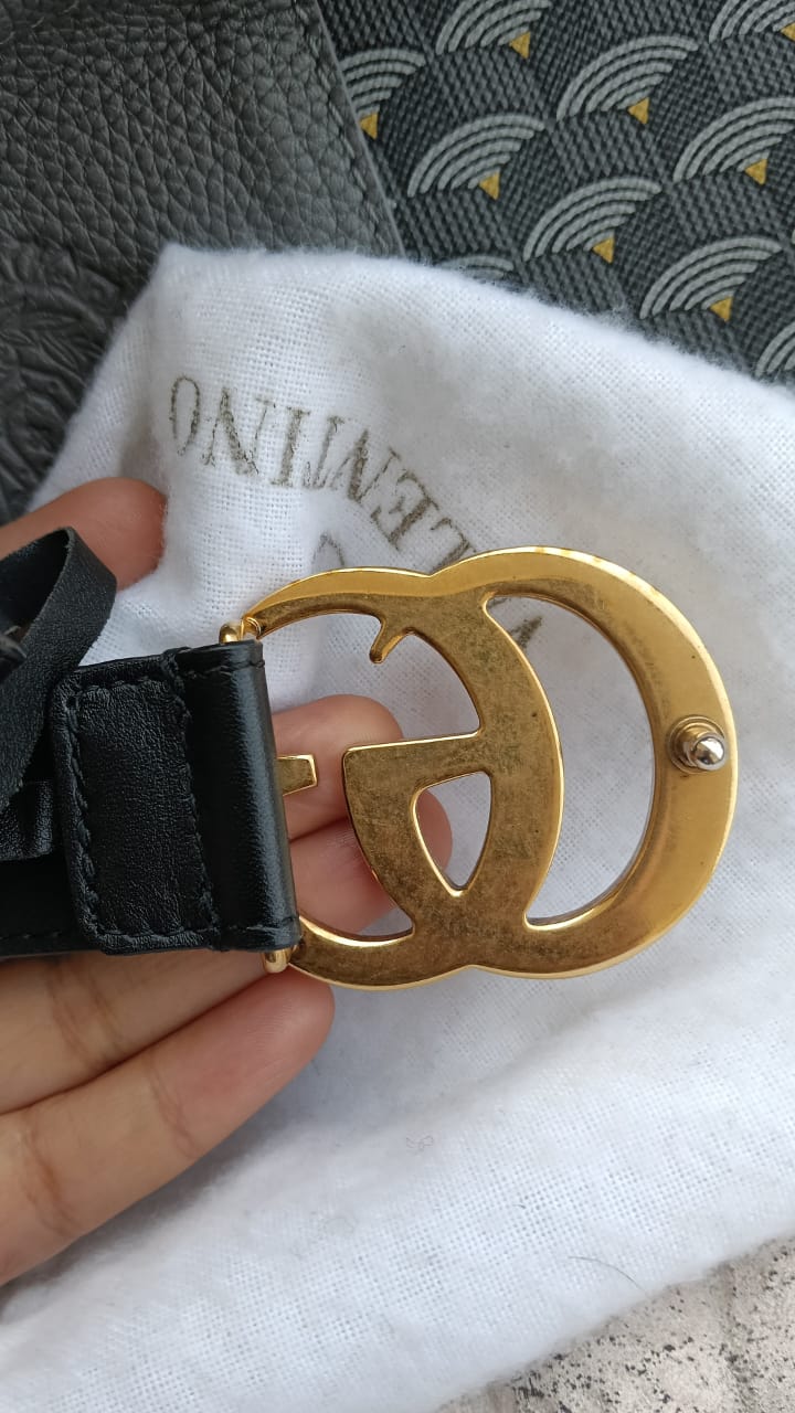 Gucci GG Logo Buckle Belt Size 36