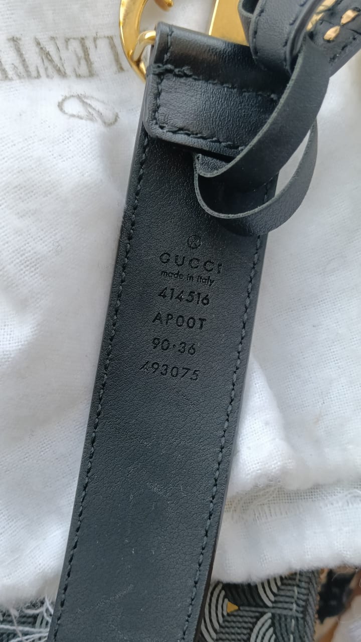 Gucci GG Logo Buckle Belt Size 36