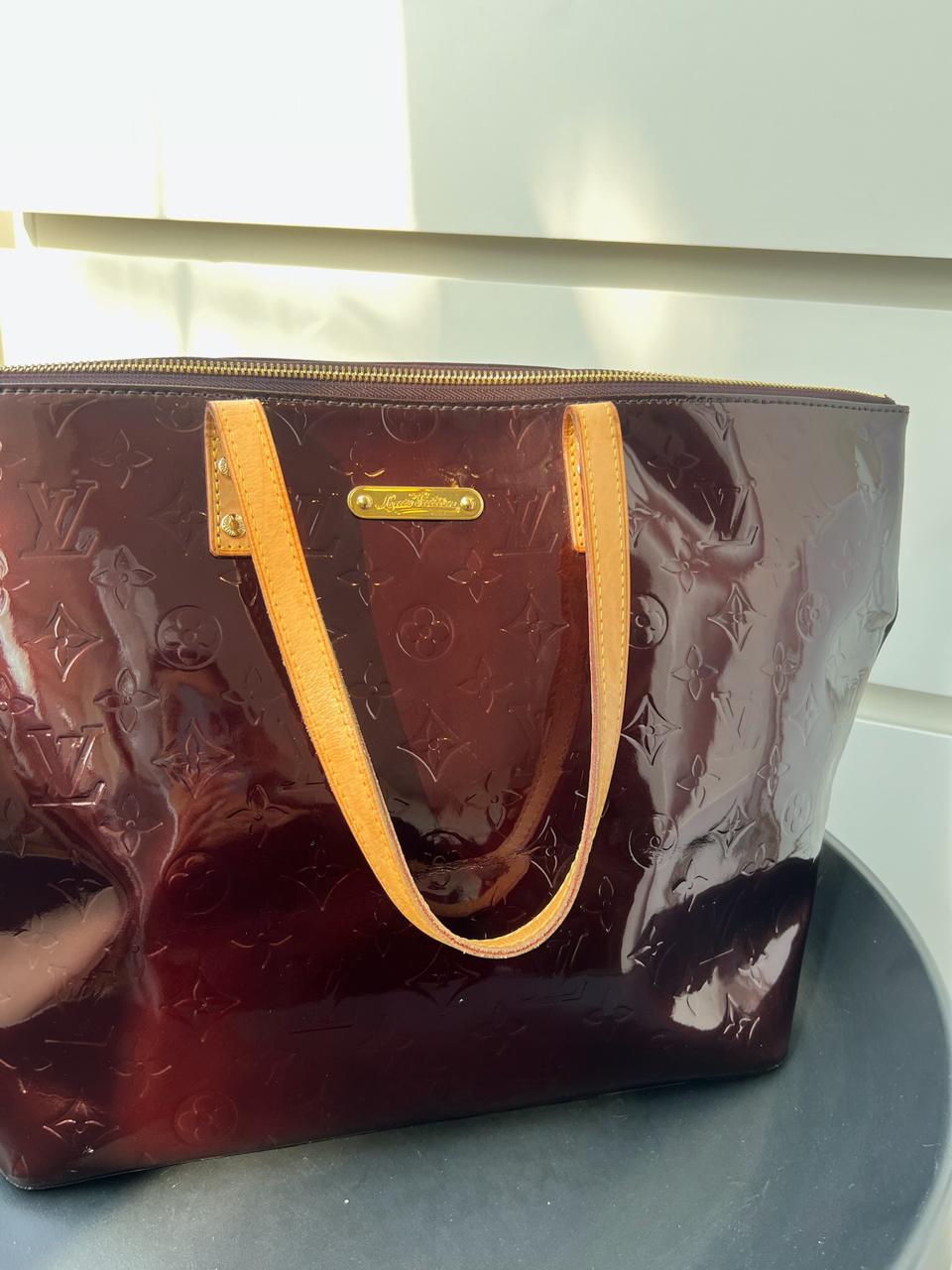 Louis Vuitton Amarante Vernis Monogram Bellevue Tote Bag