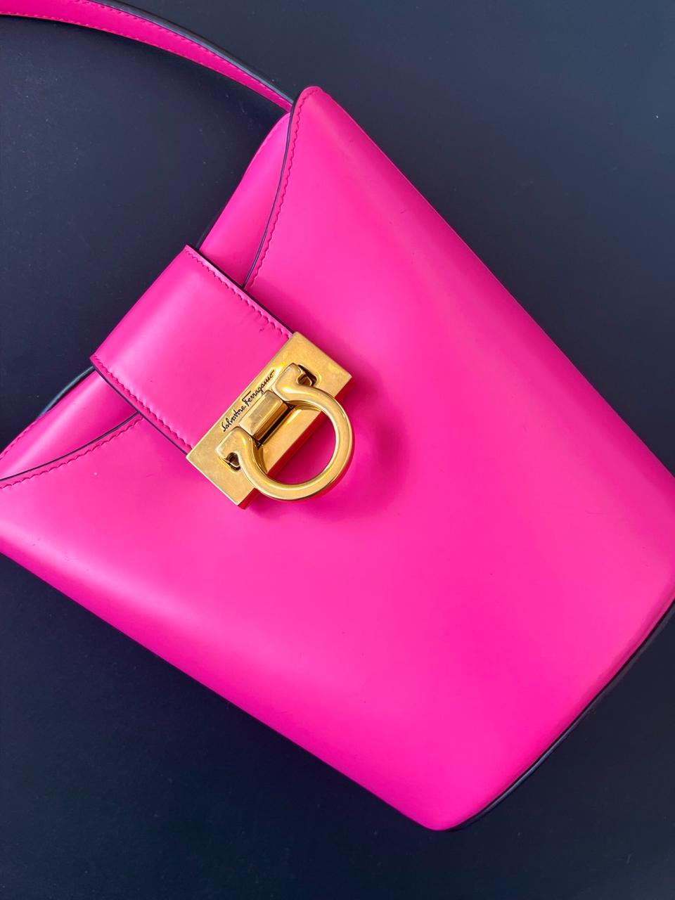 Salvatore Ferragamo Trifolio Pink Small Shoulder Bag
