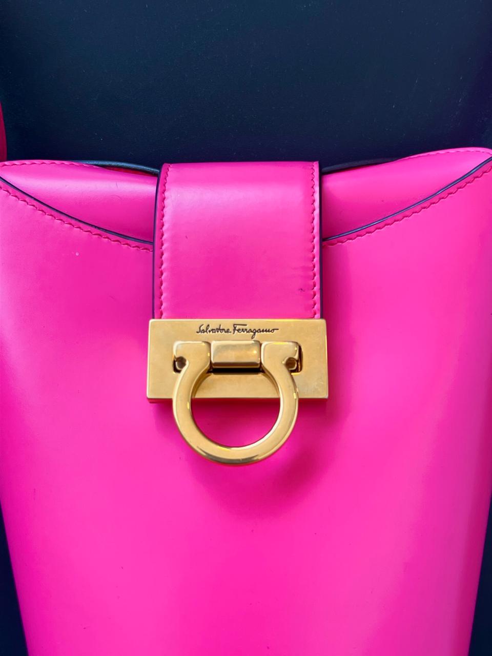 Salvatore Ferragamo Trifolio Pink Small Shoulder Bag