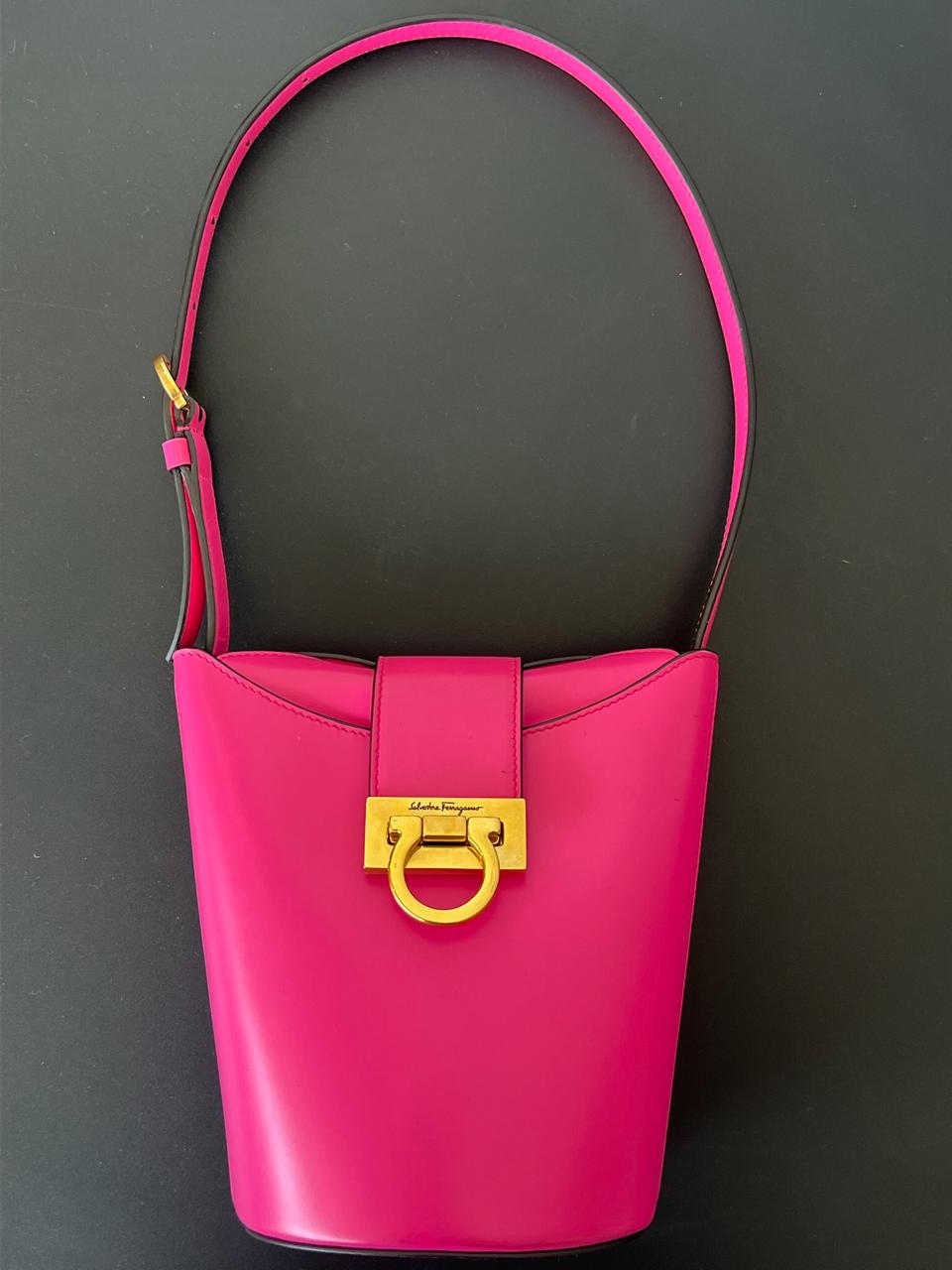 Salvatore Ferragamo Trifolio Pink Small Shoulder Bag