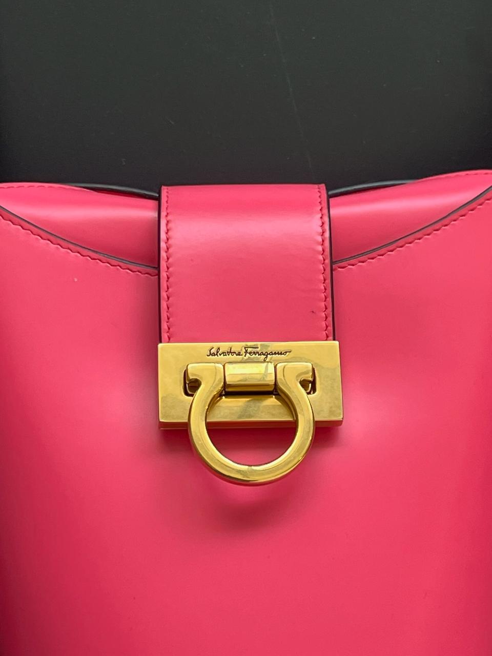 Salvatore Ferragamo Trifolio Pink Small Shoulder Bag