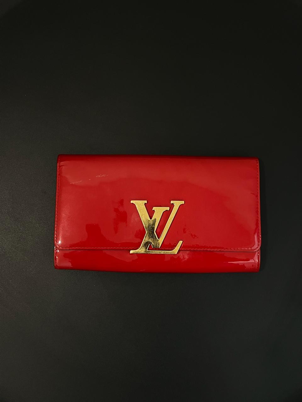 Louis Vuitton Red Louise Patent Leather Clutch