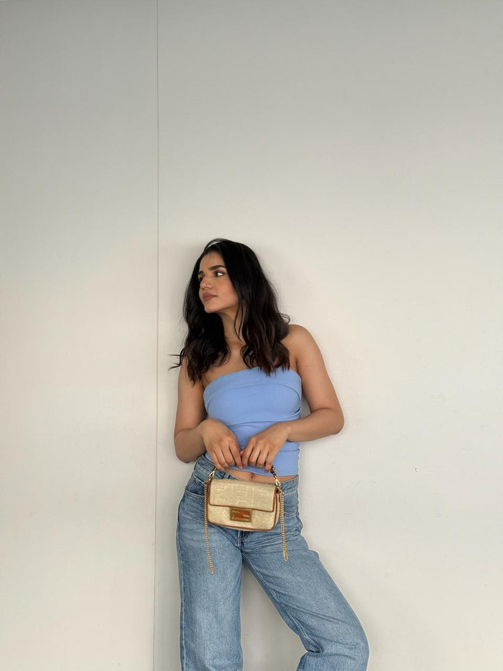 Fendi Raffia Vitello King Lucido FF Embroidered Baguette