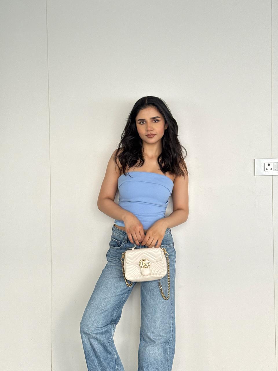 Gucci Leather GG Marmont Top Handle Bag