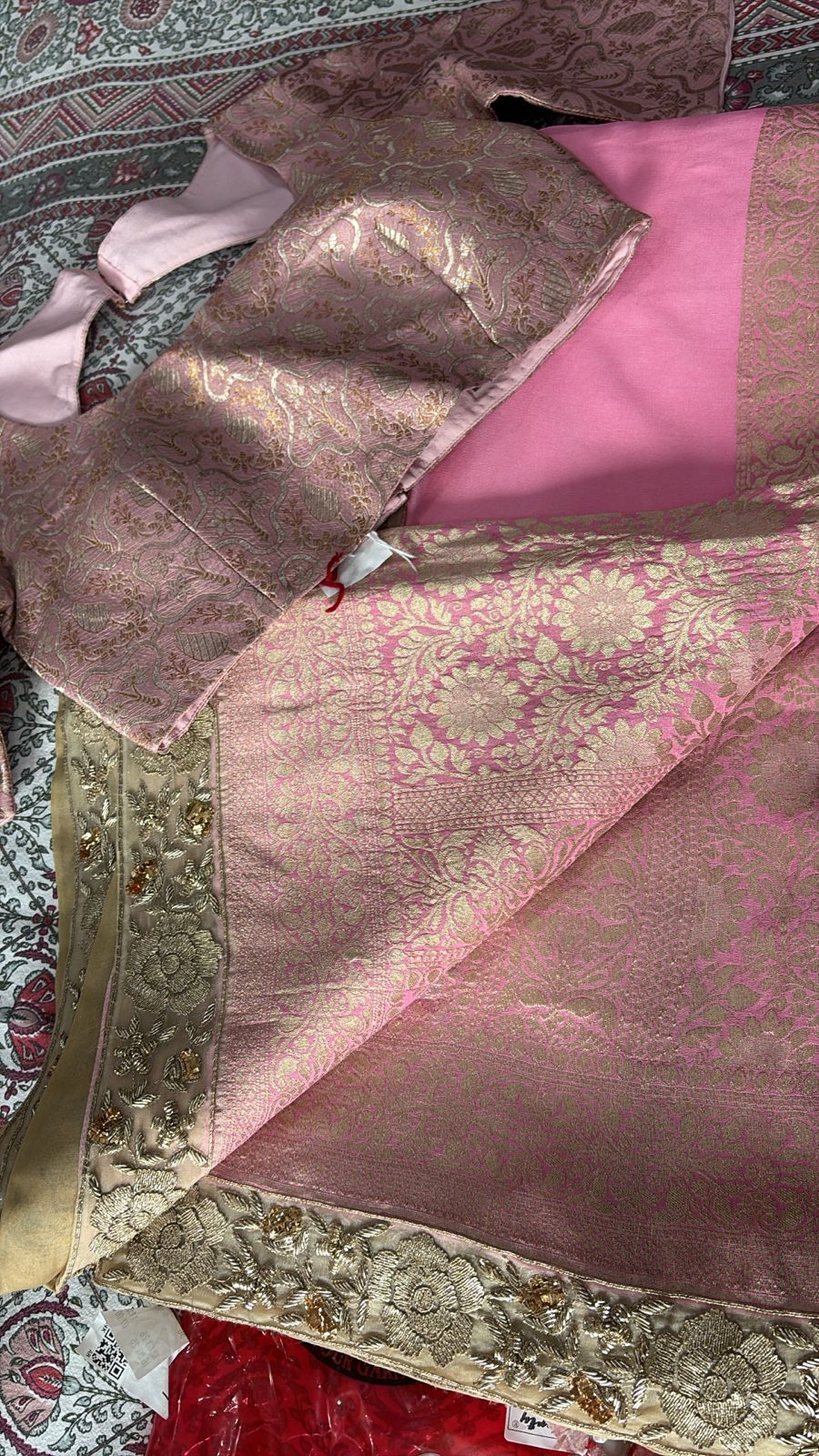 Manish Malhotra Blush Pink Embroidered Saree