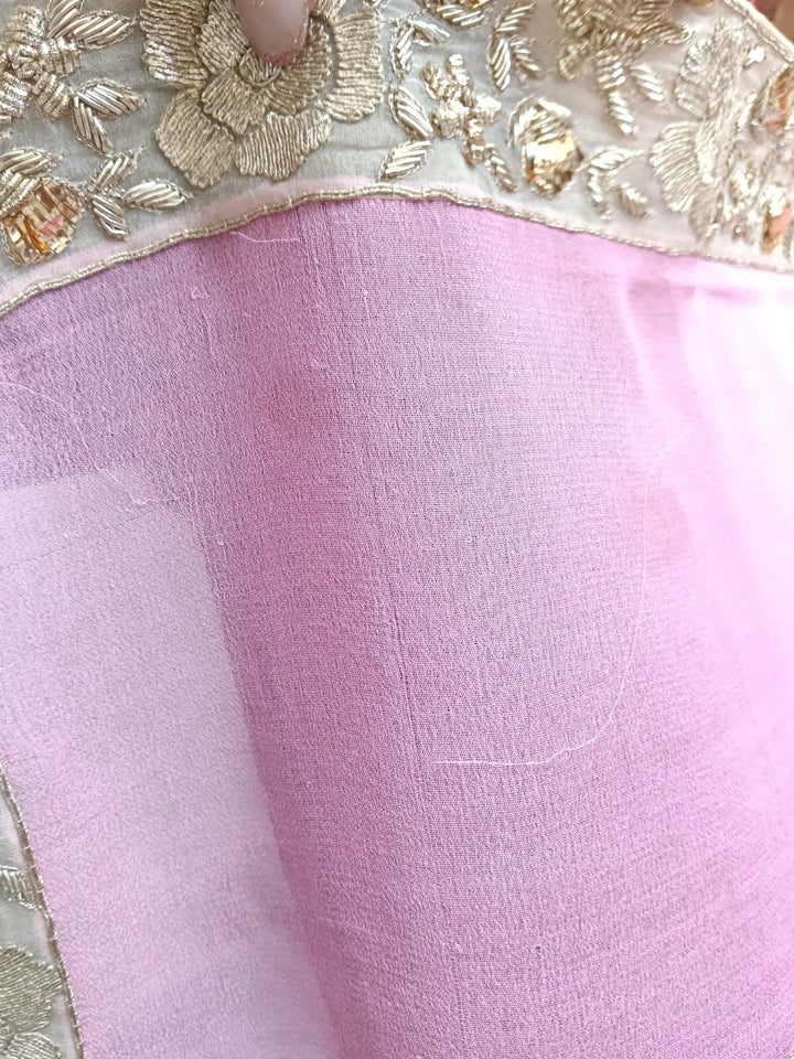 Manish Malhotra Blush Pink Embroidered Saree