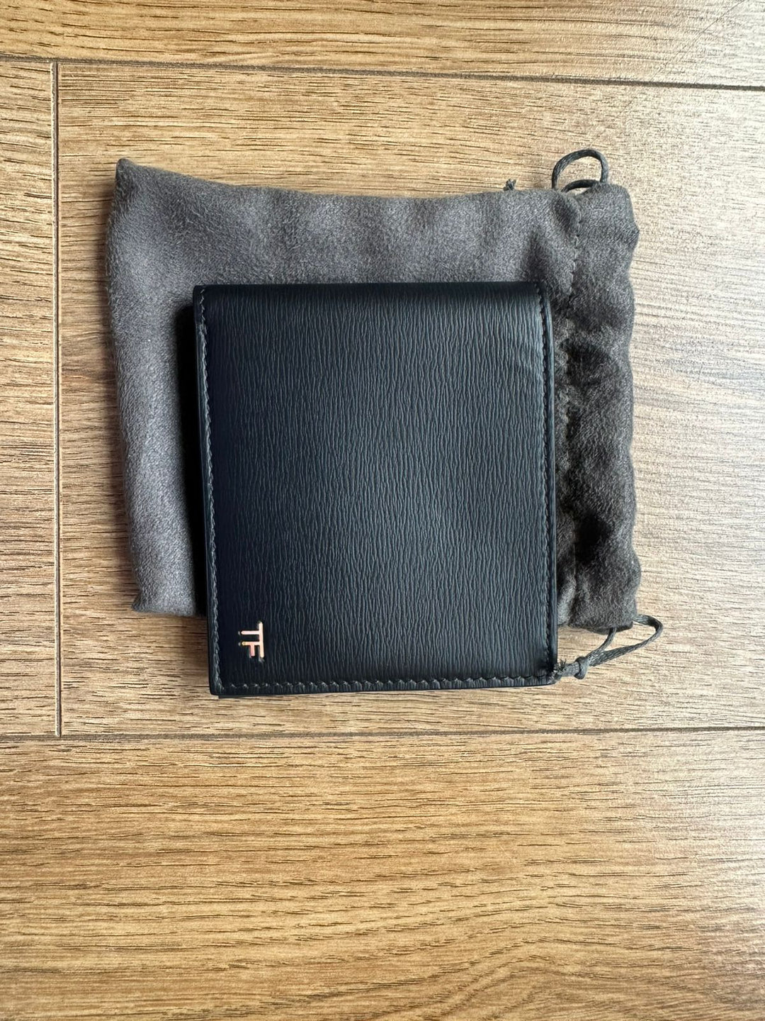 Tom Ford Black Logo Textured Wallet