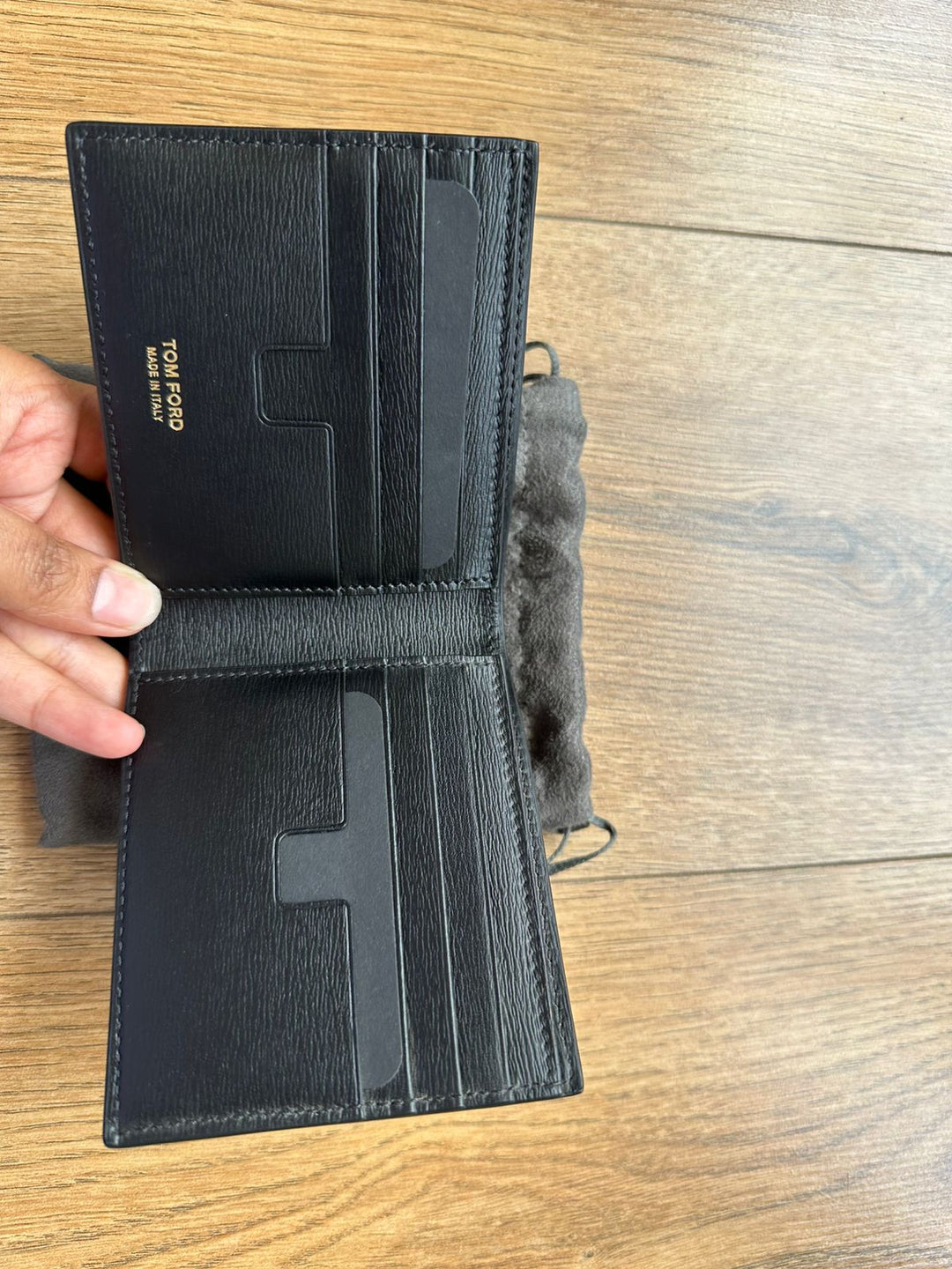 Tom Ford Black Logo Textured Wallet