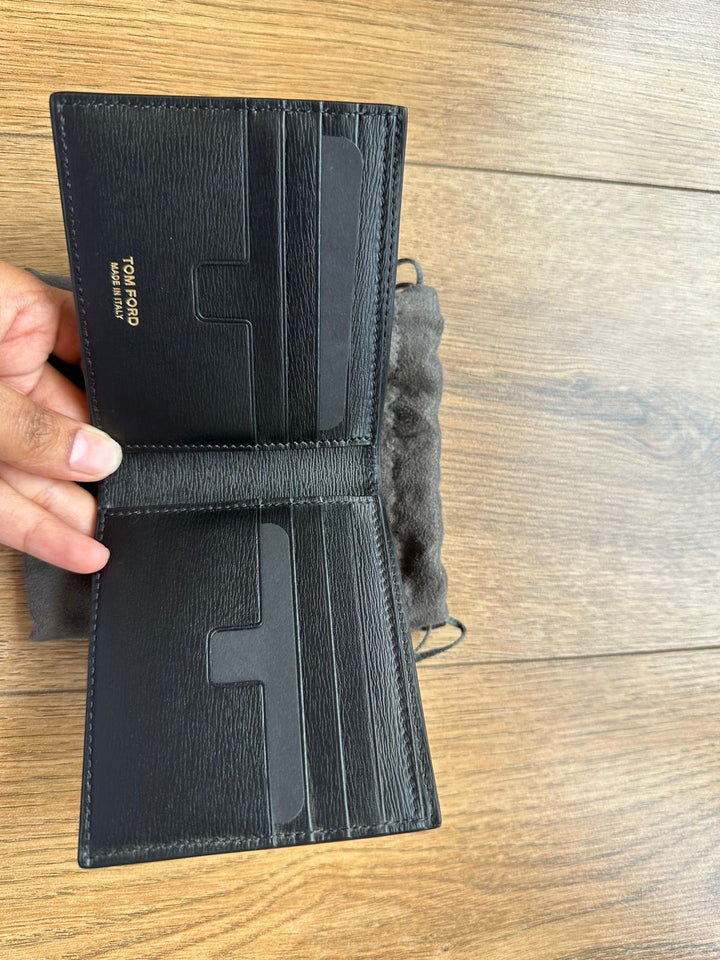 Tom Ford Black Logo Textured Wallet