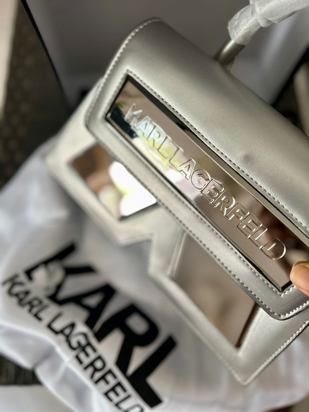 Karl Lagerfeld Ikon K Metallic Crossbody Bag