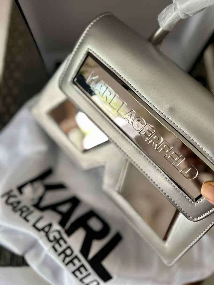 Karl Lagerfeld Ikon K Metallic Crossbody Bag