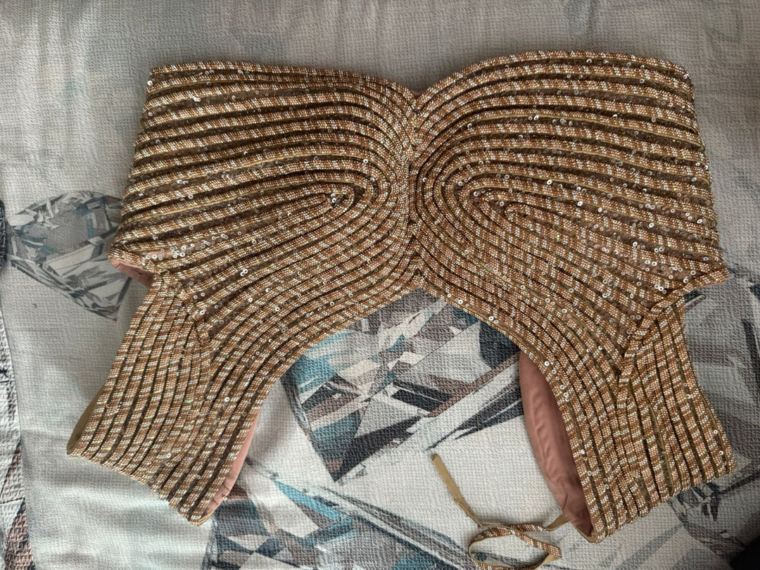 Amit Aggarwal Crystalvein Top And Skirt Set