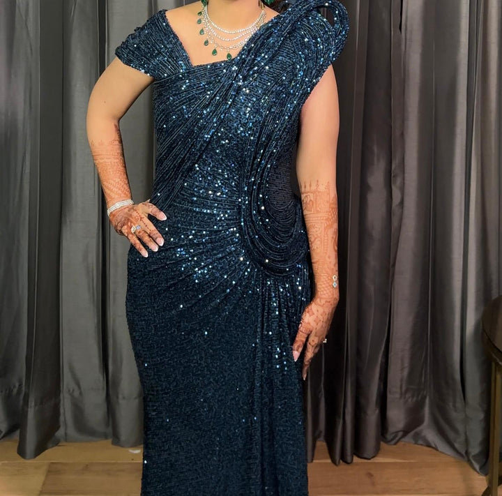 Gaurav Gupta Midnight Blue Sculptural Gown