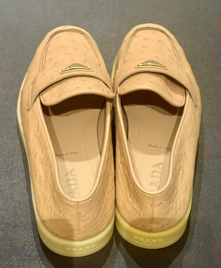 Prada Ostrich Leather Loafers Size 9.5