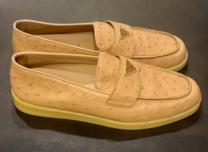 Prada Ostrich Leather Loafers Size 9.5