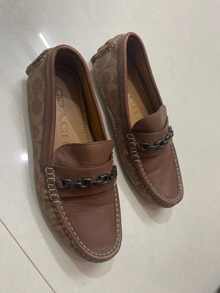 Coach Mott Signature Driver Loafers Size 40