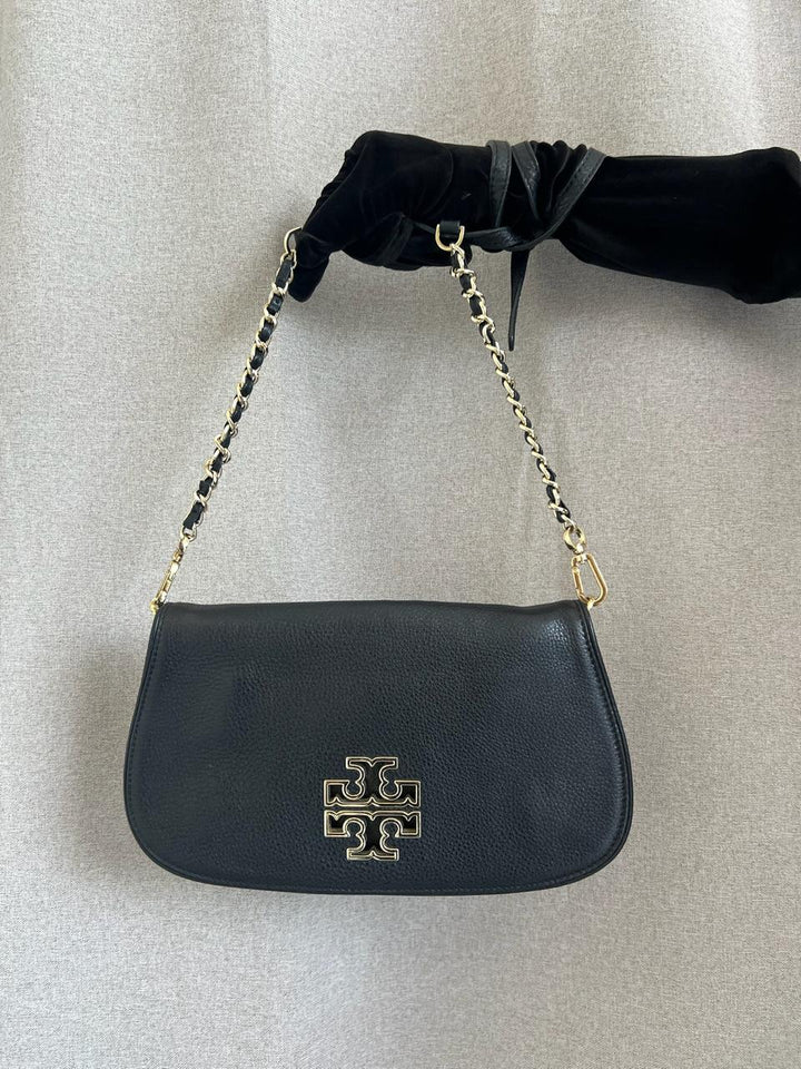Tory Burch Black Leather Britten Crossbody Bag
