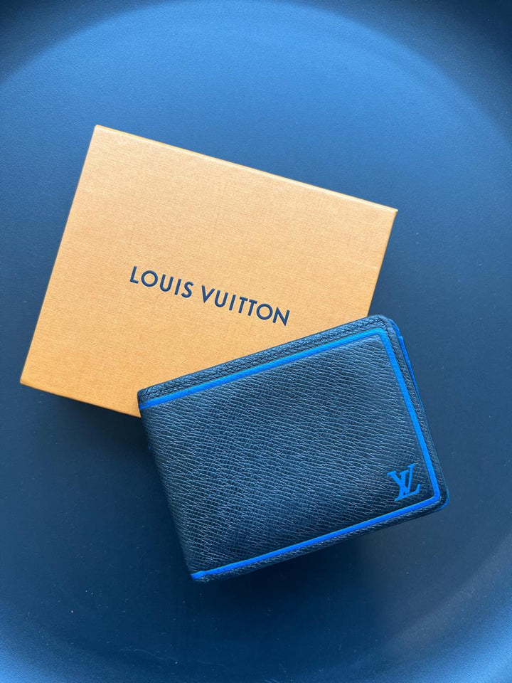 Louis Vuitton Black/Blue Taiga Leather Multiple Wallet