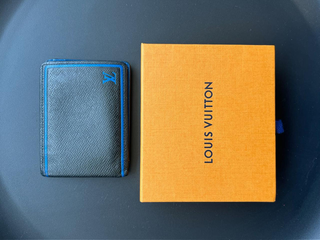 Louis Vuitton Black/Blue Taiga Leather Multiple Wallet