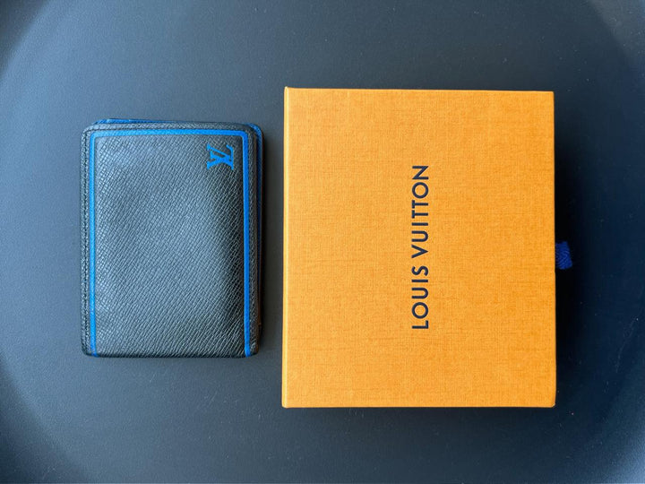 Louis Vuitton Black/Blue Taiga Leather Multiple Wallet