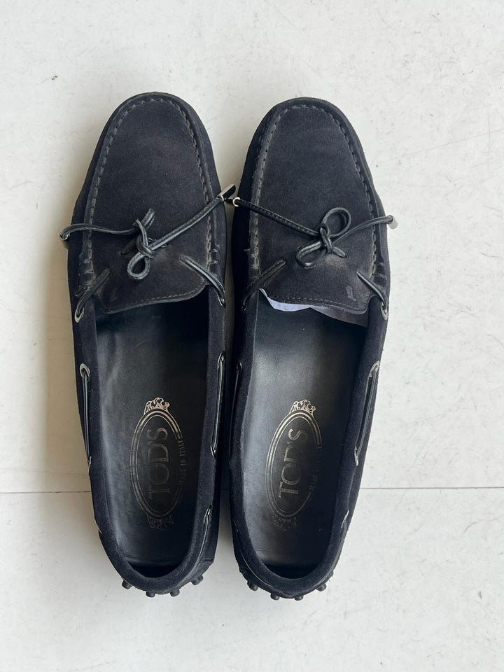 Tod's Black Suede Driving Shoes