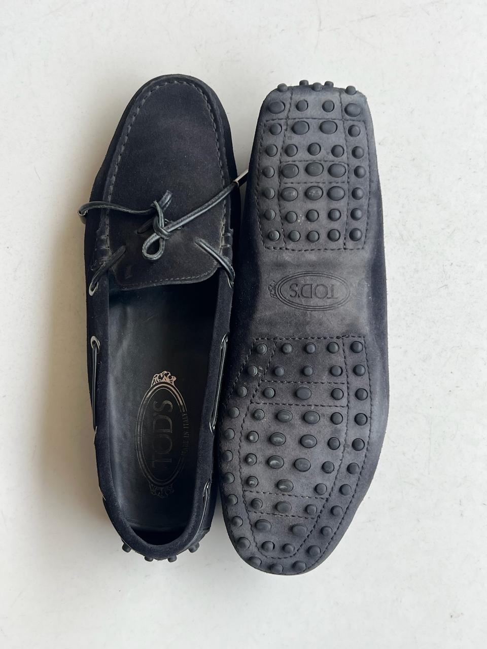 Tod's Black Suede Driving Shoes