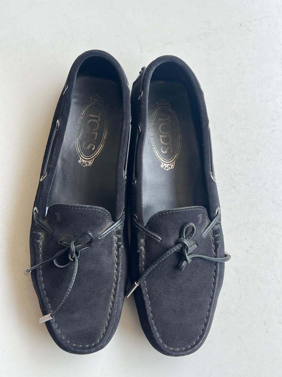 Tod's Black Suede Driving Shoes