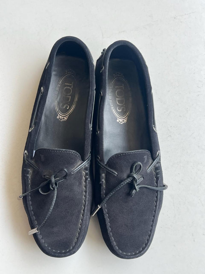 Tod's Black Suede Driving Shoes