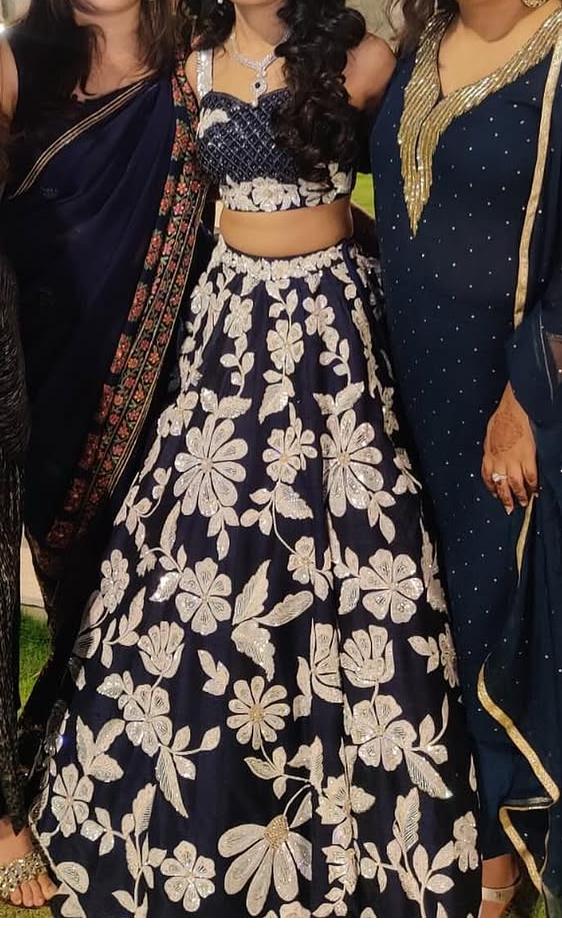 Seema Gujral Floral Embroidered Lehenga Set