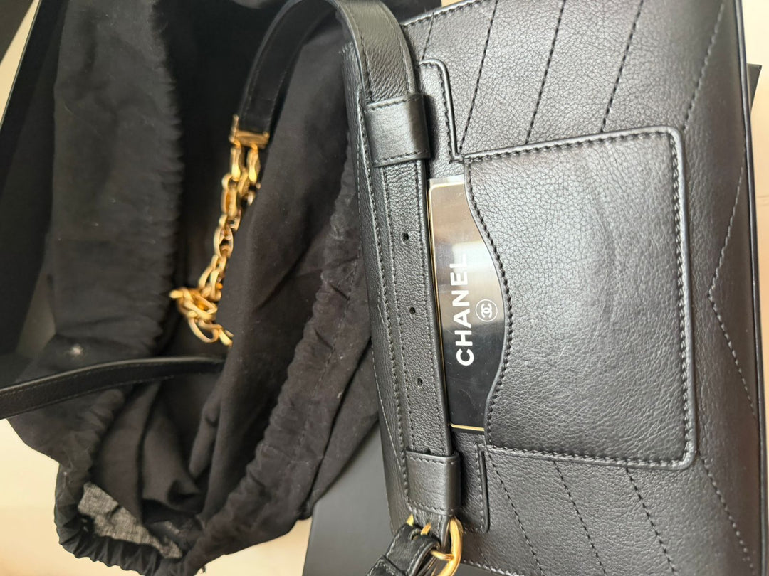 Chanel Calfskin Chevron Stitched Coco Waist Bag