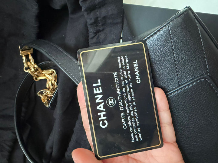Chanel Calfskin Chevron Stitched Coco Waist Bag