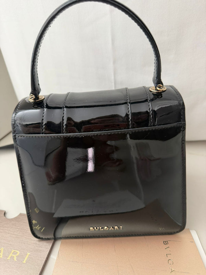 Bvlgari Burgundy Serpenti Forever Flap Top Handle Bag