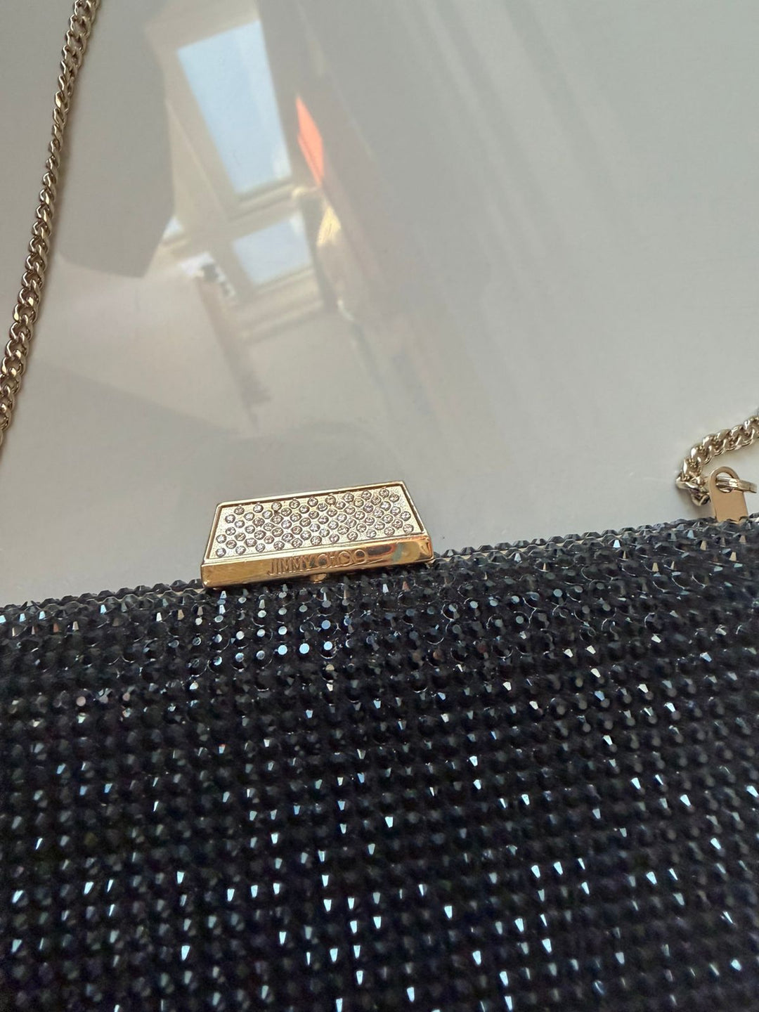 Jimmy Choo clemmie crystal-embellished clutch