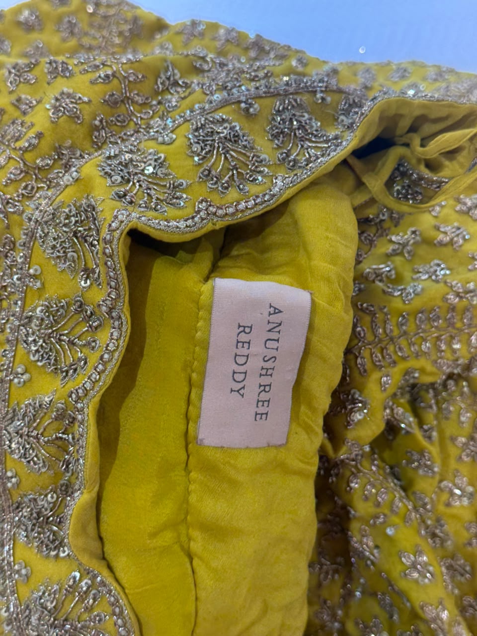 Anushree Reddy Lime Green Organza Lehenga Set