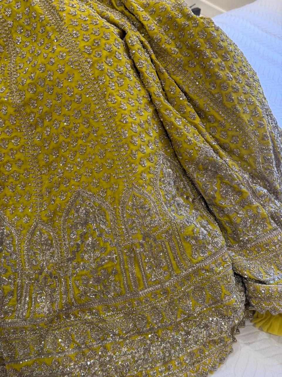 Anushree Reddy Lime Green Organza Lehenga Set