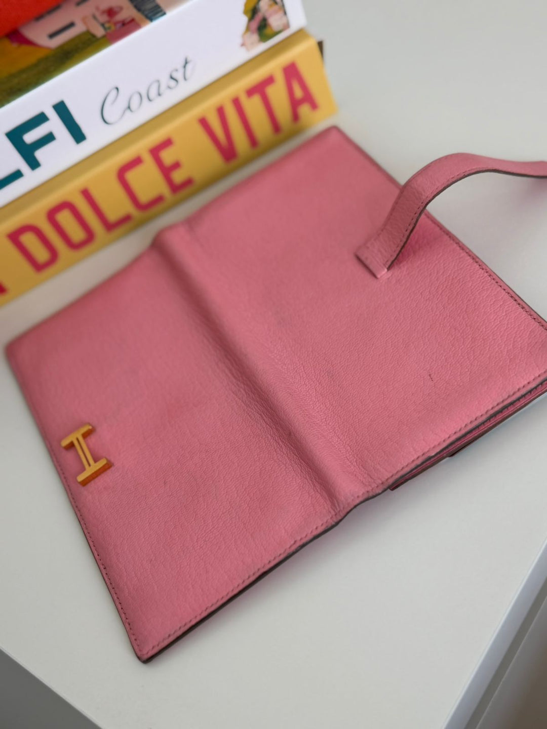 Hermès Bearn Soufflet Rose Sakura Chevre Long Wallet