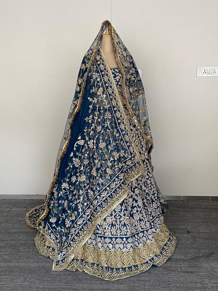 Manish Malhotra Midnight Blue Couture Bridal Lehenga Set