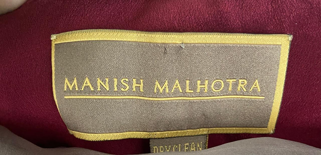 Manish Malhotra Wine Embroidered Jacket Set