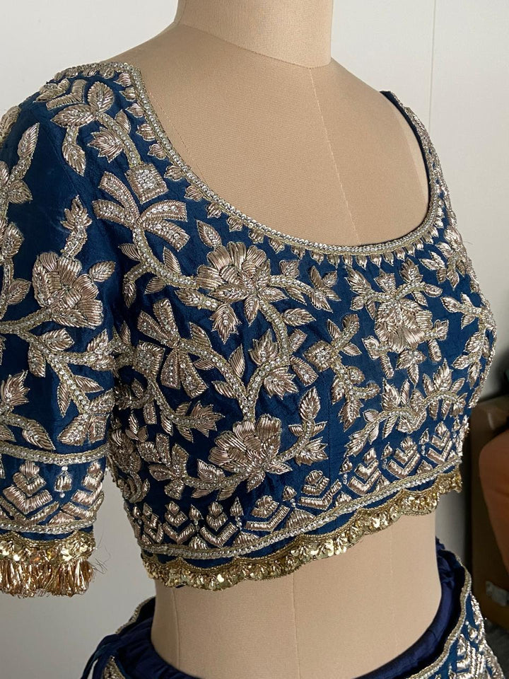 Manish Malhotra Midnight Blue Couture Bridal Lehenga Set