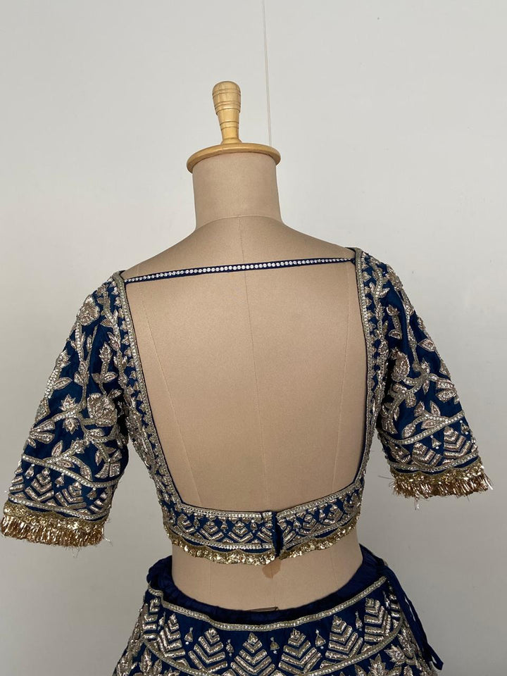 Manish Malhotra Midnight Blue Couture Bridal Lehenga Set