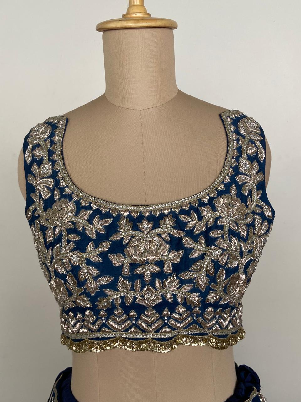 Manish Malhotra Midnight Blue Couture Bridal Lehenga Set