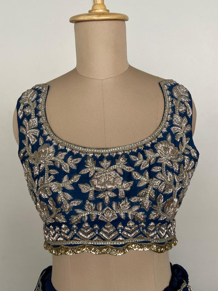 Manish Malhotra Midnight Blue Couture Bridal Lehenga Set
