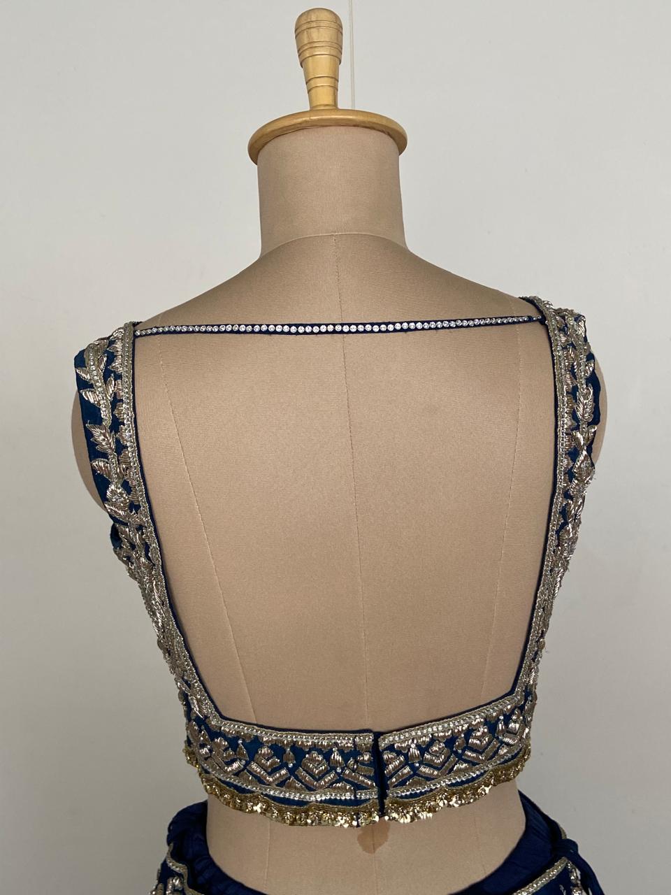 Manish Malhotra Midnight Blue Couture Bridal Lehenga Set