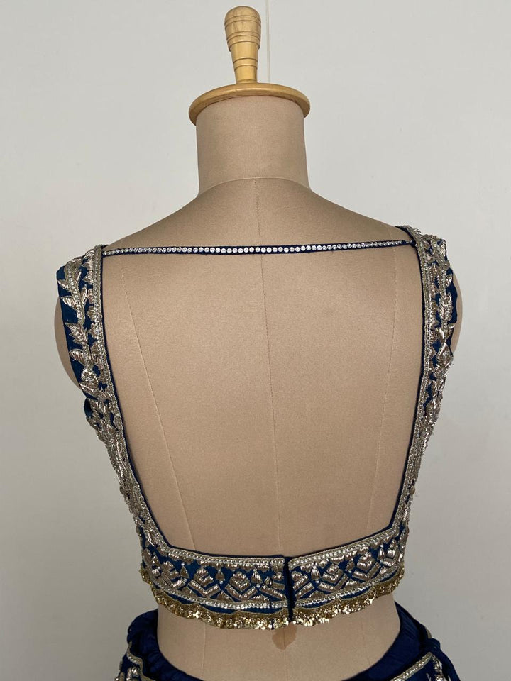 Manish Malhotra Midnight Blue Couture Bridal Lehenga Set