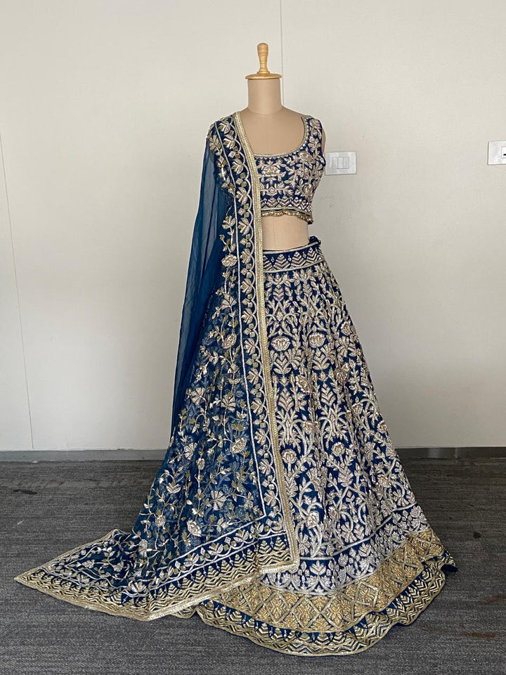 Manish Malhotra Midnight Blue Couture Bridal Lehenga Set