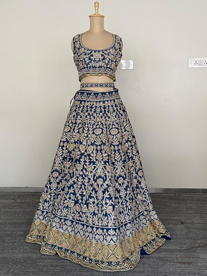 Manish Malhotra Midnight Blue Couture Bridal Lehenga Set